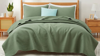Create a Zen Bedroom With the Puredown Quilted Coverlet Set and Shams
