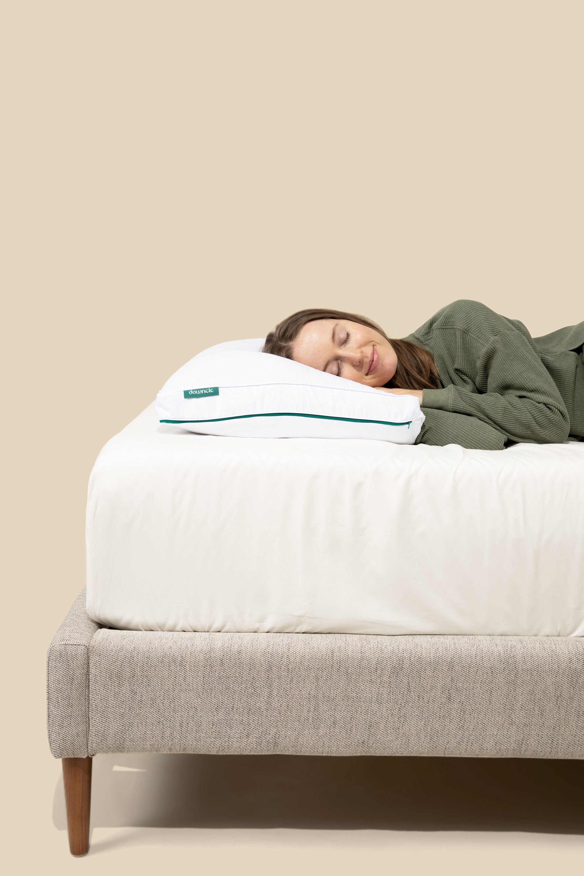 a person sleeping on a bed