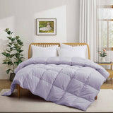 Elevate your sleep sanctuary with the calming elegance of our Lavender Organic Cotton Down Comforter. This soft lavender shade adds a touch of serenity and gentle color to your bedroom, making it a perfect choice for creating a peaceful, spa-like atmosphere. Crafted from 100% GOTS-certified organic cotton and generously filled with down and feather fiber, this comforter is breathable, lightweight, and ideal for all seasons. Whether you're a hot sleeper or need cozy layering in cooler months, its natural ins