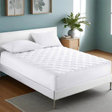 Quilted Fitted Mattress Pad, Elastic Stretches up to 18 Inches Deep, Pillow Top Mattress Cover - White