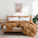 Embrace a luxurious, comfortable sleep every night with the Puredown All Season Organic Cotton Down Feather Fiber Comforter. The duvet insert can be attached to your duvet cover with ease, thanks to the four corner loops. Double-needle stitching coupled with elegant piping that lines the feather and down comforter ensures a sturdy seam, reducing duvet filling loss and lending the all-season feather comforter a tailored appearance.
