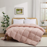 Embrace a luxurious, comfortable sleep every night with the Puredown All Season Organic Cotton Down Feather Fiber Comforter. The duvet insert can be attached to your duvet cover with ease, thanks to the four corner loops. Double-needle stitching coupled with elegant piping that lines the feather and down comforter ensures a sturdy seam, reducing duvet filling loss and lending the all-season feather comforter a tailored appearance.