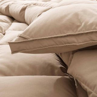Add a pop of warm and inviting color to your bedding collection with our baffle-box comforter in a rich ginger root shade.