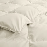 The feather goose down comforters are covered in the subtle touch of cream hues. Bring lavish comfort to your personal space with these feather goose down comforters.
