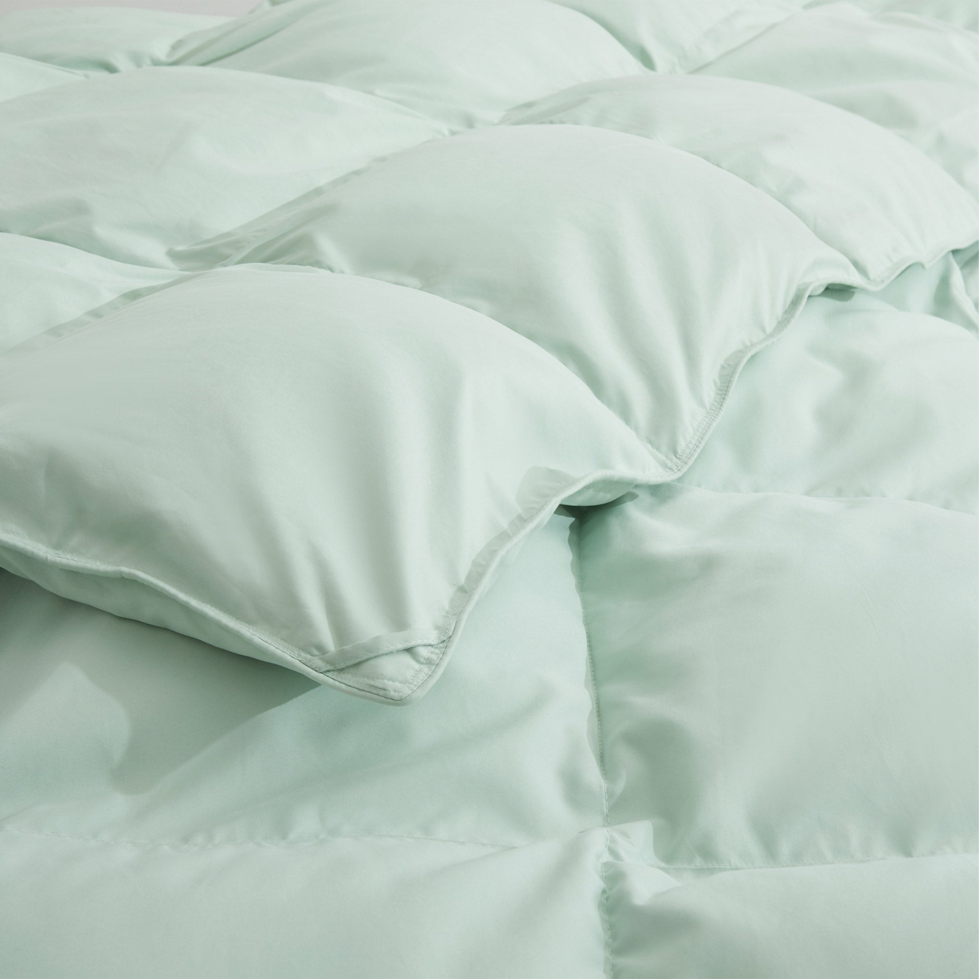 Refresh your bedroom with the calming elegance of our Green Goose Feather & Down Comforter. The soft green hue adds a soothing, nature-inspired touch to any sleep space, while the breathable cotton shell and premium feather and down fill provide lightweight warmth and comfort. Perfect for creating a serene and stylish retreat with a pop of subtle color.