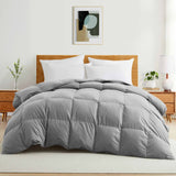 Elevate your bedding with our Gray Goose Feather & Down Comforter, designed for both modern style and cozy comfort. The neutral gray tone brings a sleek, calming vibe to any bedroom, while the soft microfiber shell and breathable down blend keep you warm without overheating—perfect for year-round use.