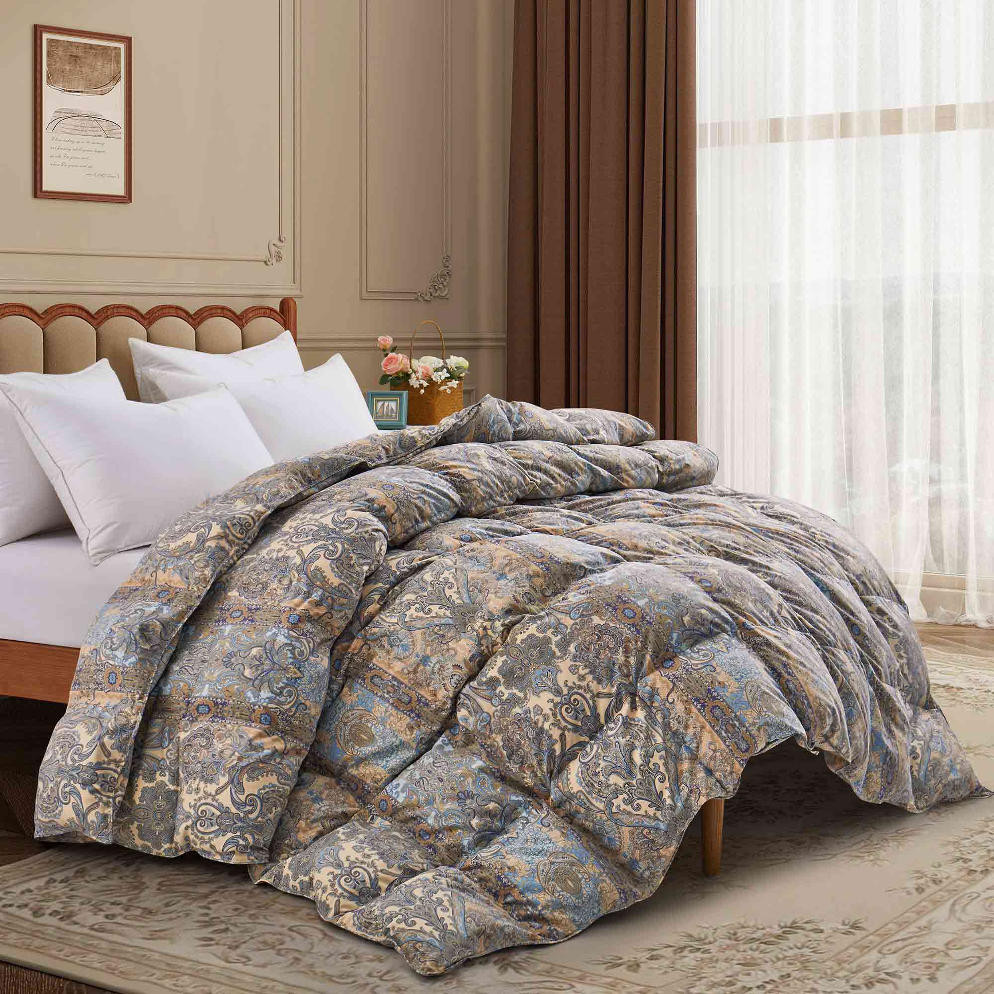 The Paisley pattern, inspired by the Tree of Life, symbolizes good luck and prosperity, while also bringing a subtle elegance to your bedroom.