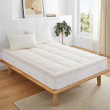 The organic cotton mattress encasement is covered in the serene tones of off-white. Turn your bedroom into a comfortable sleep environment with this washing machine friendly wash cover in off white.