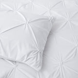 3 Piece Reversible Pintuck Pinch Pleat Bohemia and Tufted Clipped Comforter Set