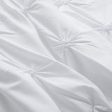 3 Piece Reversible Pintuck Pinch Pleat Bohemia and Tufted Clipped Comforter Set