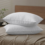 Quilted Gusseted Feather and Down Pillow with Cotton Cover - Set of 2
