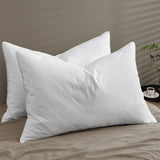 Quilted Gusseted Feather and Down Pillow with Cotton Cover - Set of 2
