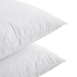 Quilted Gusseted Feather and Down Pillow with Cotton Cover - Set of 2