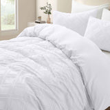 Tufted Clipped Jacquard Geometric Oversized Duvet Cover & Pillowcase Set