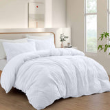 Tufted Clipped Jacquard Geometric Oversized Duvet Cover & Pillowcase Set