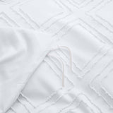 Tufted Clipped Jacquard Geometric Oversized Duvet Cover & Pillowcase Set