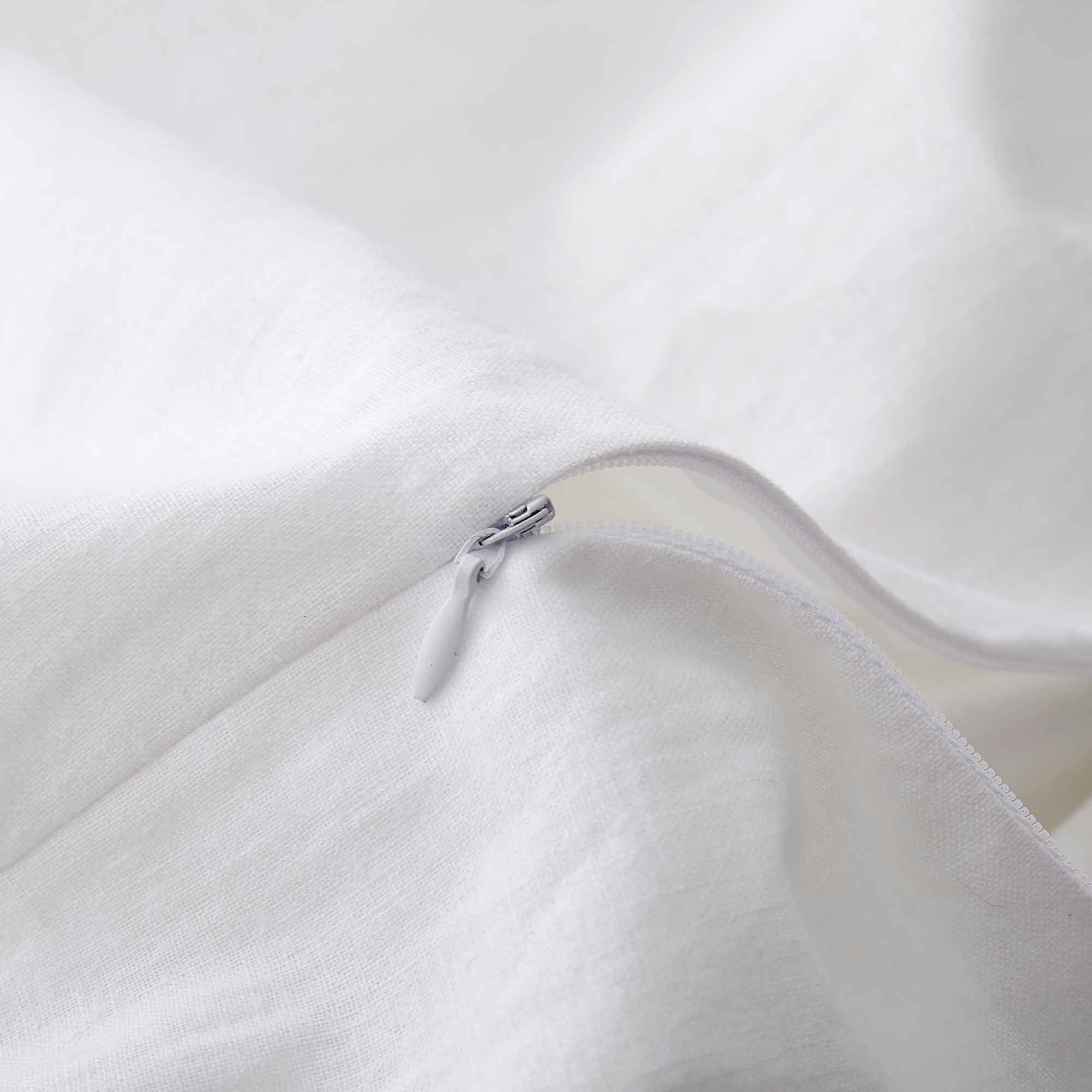 Elevate your bedding with the crisp, timeless look of our White Linen Cotton Blend Duvet Cover Set. The clean white color offers a fresh, minimalist aesthetic, perfect for any bedroom décor. Made from a breathable 55% linen and 45% cotton blend, this set is soft, moisture-wicking, and ideal for year-round comfort.
