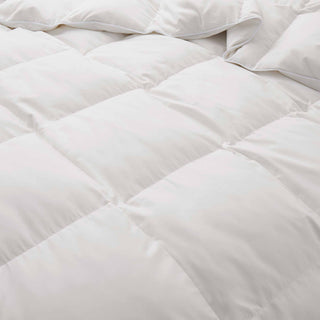 Fresh white tones are brushed over the wonderful comforter. Add a touch of luxury to your modern bedroom design with this down comforter.