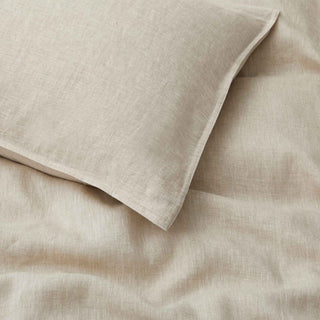 The beautiful duvet cover set is covered in a soft beige color palette or deep cream color tone. Bring the crisp feeling of breathable linen sheets into your room with this lovely duvet cover set.