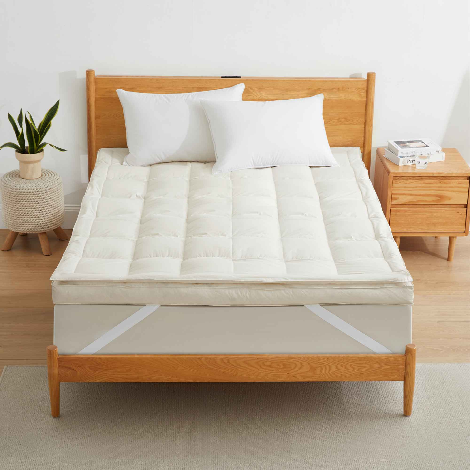 Organic Cotton Goose Feather Bed Mattress Topper