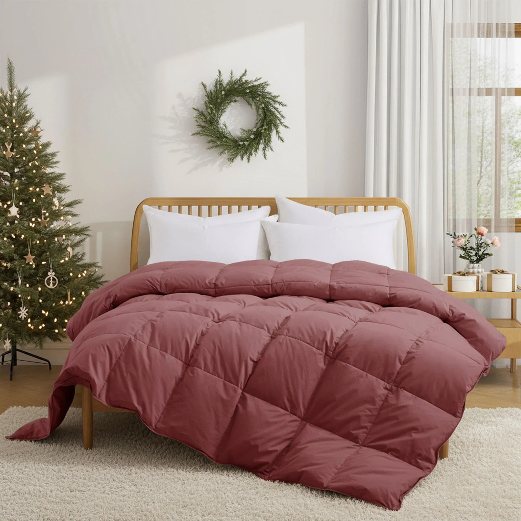 Sink Into the Luxurious Comfort of Puredown Made in Germany All Season Organic Cotton Down and Feather Comforter