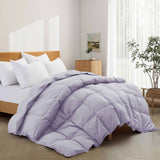 Elevate your sleep sanctuary with the calming elegance of our Lavender Organic Cotton Down Comforter. This soft lavender shade adds a touch of serenity and gentle color to your bedroom, making it a perfect choice for creating a peaceful, spa-like atmosphere. Crafted from 100% GOTS-certified organic cotton and generously filled with down and feather fiber, this comforter is breathable, lightweight, and ideal for all seasons. Whether you're a hot sleeper or need cozy layering in cooler months, its natural ins