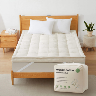 Organic Cotton Goose Feather Bed Mattress Topper