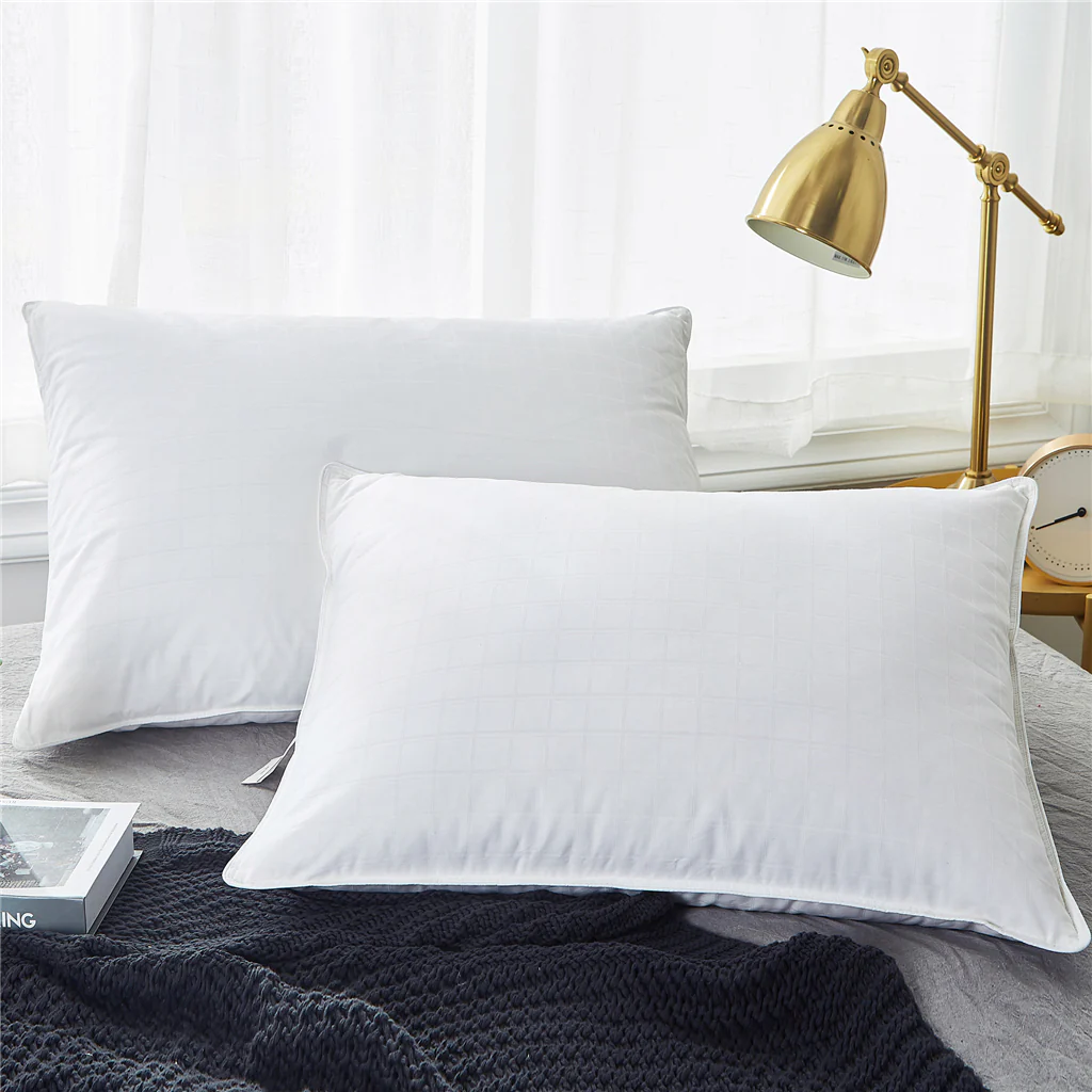 This medium-firm option in pillows with goose feathers is colored in the serene white hues. Adding these down feather pillows to your bedroom will give it an inviting atmosphere and luxurious feel.