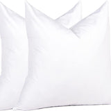 puredown® Feather Throw Pillow Inserts 22 x 22 (Pack of 2, White), Big Throw Pillows for Floor, Couch, Bed, Machine Washable