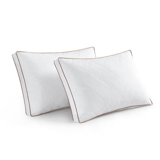 puredown® Goose Feathers and Down Pillow for Sleeping Gusseted Bed Pillows, King, Set of 2