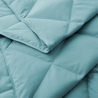 Natural Down Blanket, Down Throw Blanket 50" x 70" Soft Peach Skin Fabric