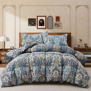 All Seasons Floral Paisley Down Feather Fiber Comforter Set