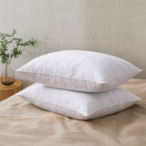 2 Pack Hotel Quality Goose Feather Bed Pillows for Side & Back Sleepers