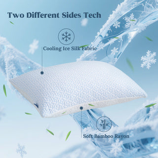 puredown® King Size Pillows Set of 2, Shredded Memory Foam Pillows, Cooling King Pillow 2 Pack, Adjustable Firm Bed Pillow for Sleeping, Side, Back and Stomach Sleepers