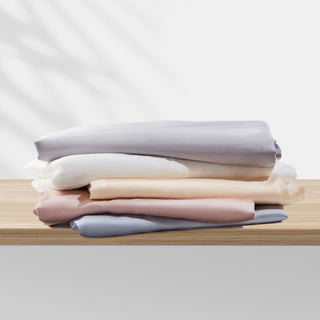 The coolest sheet set, made with eucalyptus fibers, is covered in the solid colors of white. Enjoy cool sleep with this Tencel Lyocell Sheet set in white.