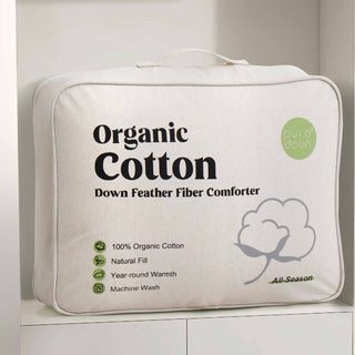 All Season Organic Cotton Comforter Filled with Down and Feather Fiber