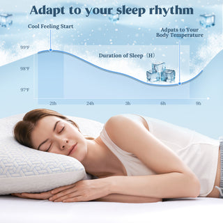 puredown® King Size Pillows Set of 2, Shredded Memory Foam Pillows, Cooling King Pillow 2 Pack, Adjustable Firm Bed Pillow for Sleeping, Side, Back and Stomach Sleepers