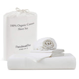 The luxurious textile or natural cotton sheets are brushed in the crisp hues of white. Bring the comfort level and warmth of nature to your space with this organic fiber sheet with pillowcase set in white.
