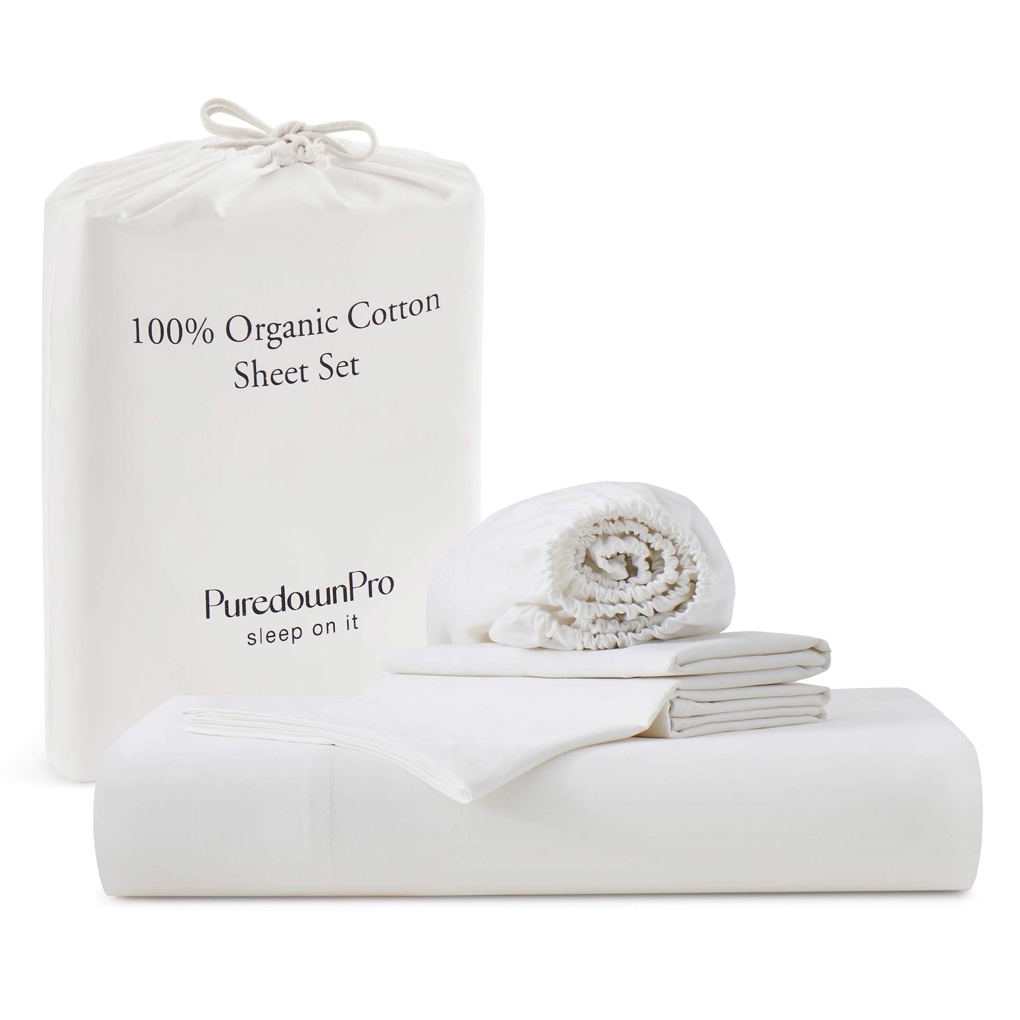 The luxurious textile or natural cotton sheets are brushed in the crisp hues of white. Bring the comfort level and warmth of nature to your space with this organic fiber sheet with pillowcase set in white.