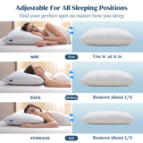 puredown® King Size Pillows Set of 2, Shredded Memory Foam Pillows, Cooling King Pillow 2 Pack, Adjustable Firm Bed Pillow for Sleeping, Side, Back and Stomach Sleepers