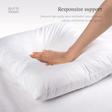 puredown® Feather Throw Pillow Inserts 22 x 22 (Pack of 2, White), Big Throw Pillows for Floor, Couch, Bed, Machine Washable