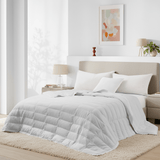 The down blankets is enveloped in gentle shades of grey. Bring a classy flair to your personal space with these tencel lyocell comforters.