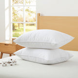 2 Pack Organic Cotton Down Feather Pillows for Back and Side Sleepers