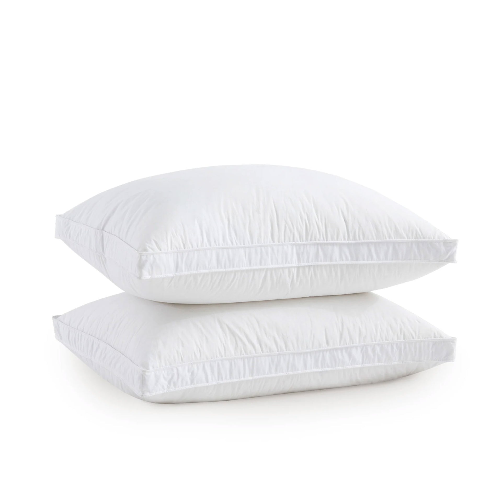 2 Pack Organic Cotton Down Feather Pillows for Back and Side Sleepers