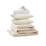 Bundle includes:
1 Organic Cotton Comforter
1 Organic Cotton Flat Sheet
1 Organic Cotton Fitted Sheet
2 Organic Cotton Down Pillows
2 Organic Cotton Pillowcases