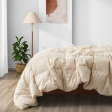 Embrace a luxurious, comfortable sleep every night with the Puredown All Season Organic Cotton Down Feather Fiber Comforter. The duvet insert can be attached to your duvet cover with ease, thanks to the four corner loops. Double-needle stitching coupled with elegant piping that lines the feather and down comforter ensures a sturdy seam, reducing duvet filling loss and lending the all-season feather comforter a tailored appearance.