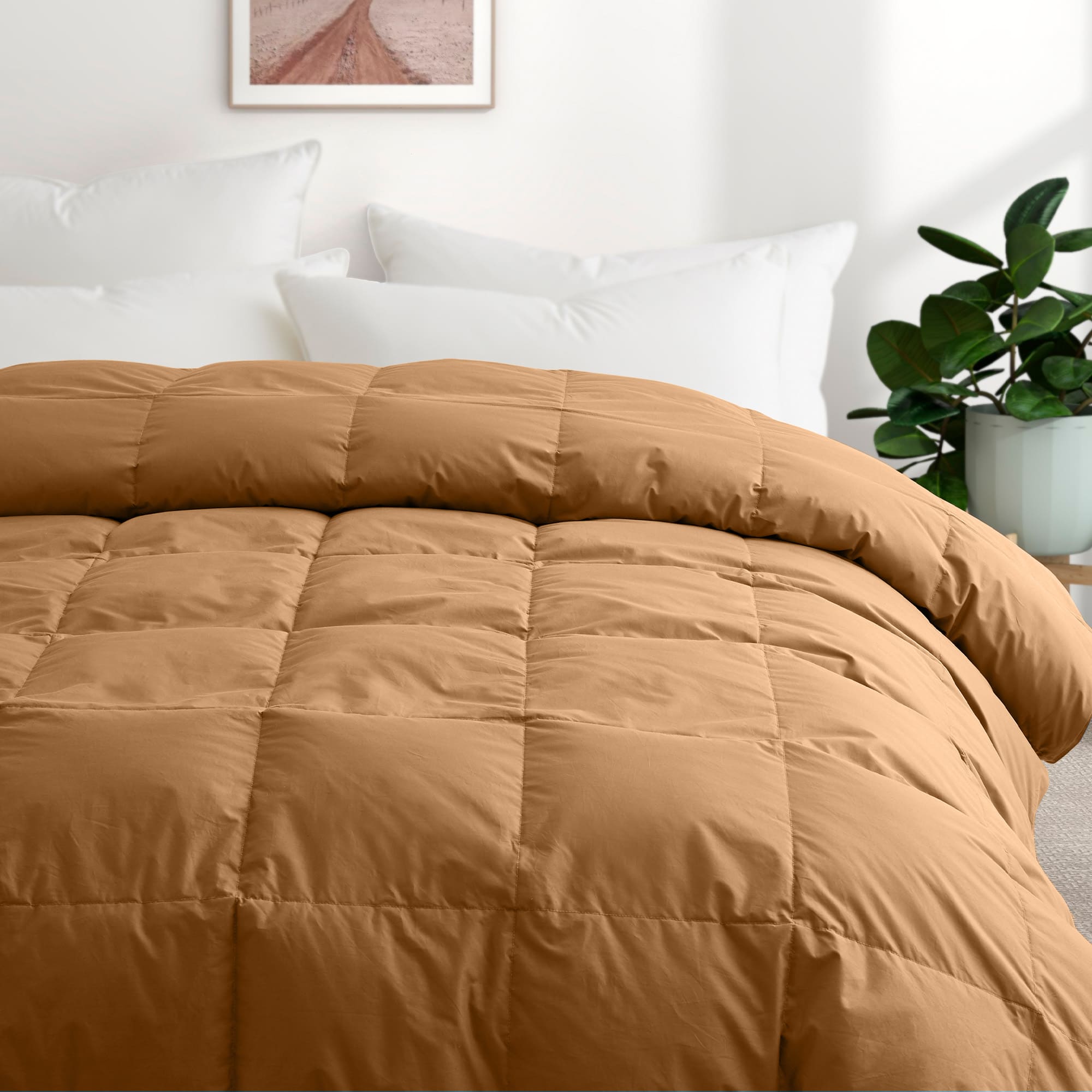 Wrap yourself in the earthy warmth of our Fawn Organic Cotton Down Comforter. This neutral beige comforter is designed with a natural GOTS-certified organic cotton shell and filled with plush, responsibly sourced down and feather fiber for breathable comfort year-round. The fawn tone adds a cozy, grounding presence to any bedroom, making it an ideal choice for those who love warm neutrals and organic, sustainable bedding that soothes both body and mind.