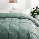Embrace a luxurious, comfortable sleep every night with the Puredown All Season Organic Cotton Down Feather Fiber Comforter. The duvet insert can be attached to your duvet cover with ease, thanks to the four corner loops. Double-needle stitching coupled with elegant piping that lines the feather and down comforter ensures a sturdy seam, reducing duvet filling loss and lending the all-season feather comforter a tailored appearance.