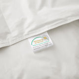 The lightest organic cotton comforter with feathers is covered in crisp tones of white. Add a touch of contemporary finesse to your bedroom or bedding option with this white cover feather down comforter.