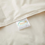 The lightest weight down comforter with feathers is covered in crisp tones of off white. Add a touch of contemporary finesse to your bedroom or bedding option with this off-white cover feather down comforter.